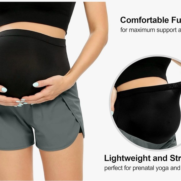 AMPOSH Pants - NWOT AMPOSH Women’s Maternity Workout Shorts Over Belly ButteryYogaRunning short